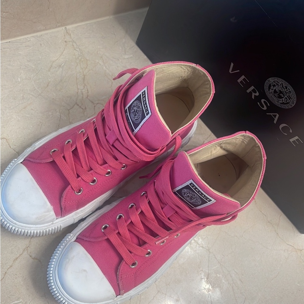 Versace Fuchsia High-Top Sneakers for Women